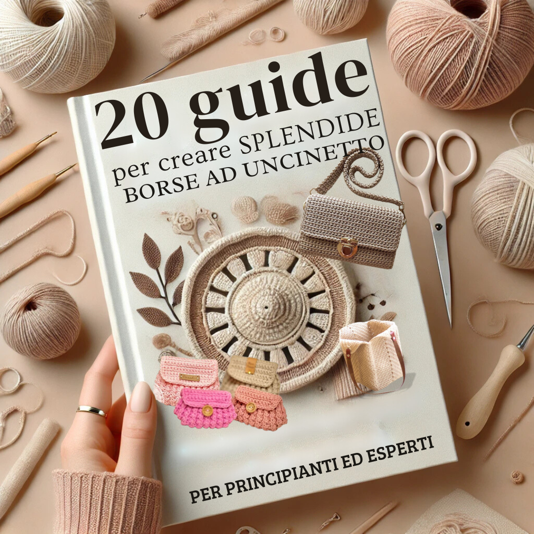 20 Borse all'Uncinetto con Stile + 10 Decorazioni Natalizie in Regalo